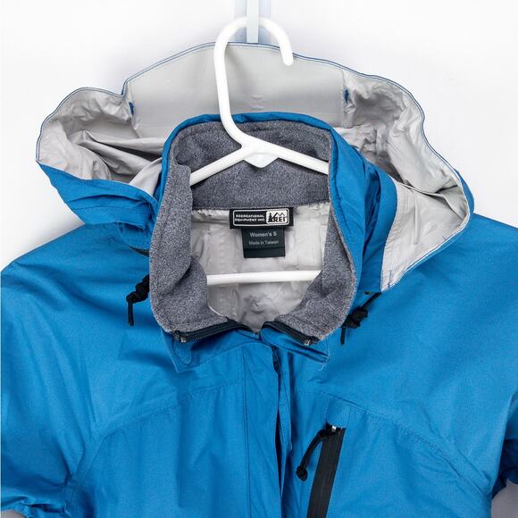 Vintage REI Staff Jacket Women’s Small Microfiber Hooded Windbreaker Travel Blue - Picture 4 of 16